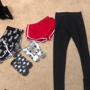Socks, shorts, leggings